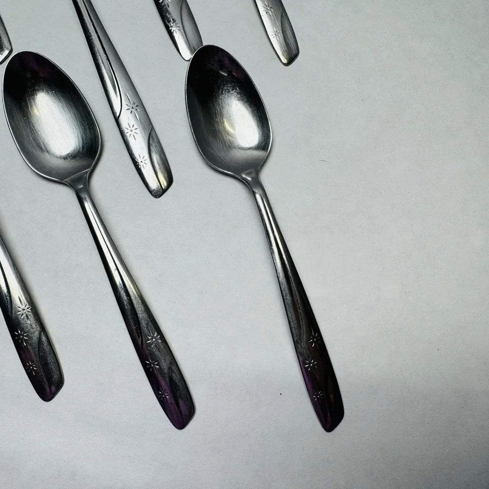Thor‎ STARLET Stainless 5 Teaspoons 2 Forks & 2 Tablespoons Atomic Star Lot Of 9